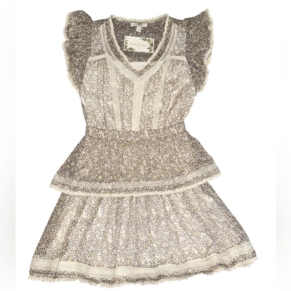 Chelsea & Violet Cream Floral Mini Dress - Picture 7 of 17